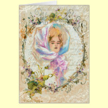 VICTORIAN GIRL HARRISON FISHER STYLE PRINT cropped cards