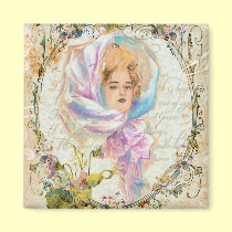 VICTORIAN GIRL HARRISON FISHER STYLE PRINT cropped magnets