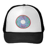Victorian graphic circle red and blue trucker hats