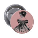 Victorian Lady Round Button 