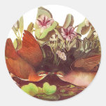 Victorian Love Birds Round Sticker