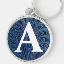 Victorian Marbled Paper Personalised Initial Keychains