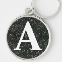 Victorian Marbled Paper Personalised Initial Key Chain