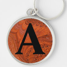 Victorian Marbled Paper Personalised Initial Key Chain