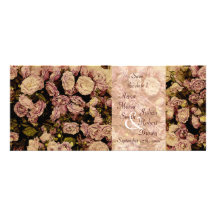 Victorian rose wedding ceremony invitation