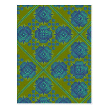 Victorian Roses Blue Postcards