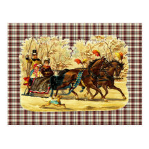 Victorian Sleigh Ride Christmas Post Cards