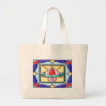 Victorian Square Stain Glass Tote Bags