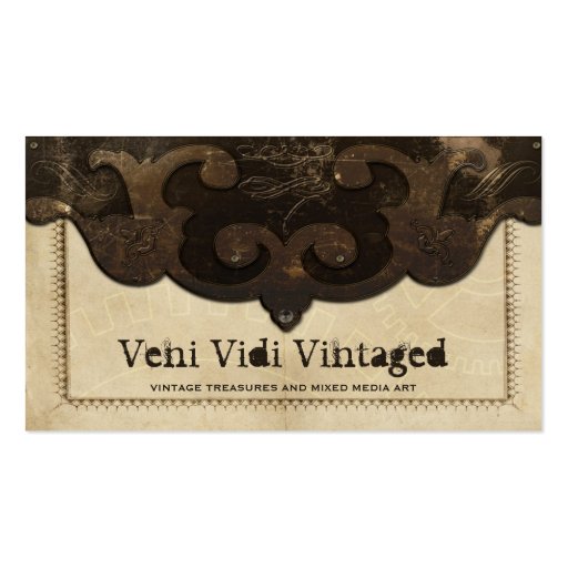 Victorian Steampunk Leather & Gears Business Cards