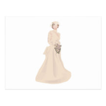 Victorian Wedding Dress Post Card