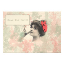 Victorian Woman Save The Date Invite