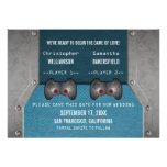 Video Game Save the Date Invite, Blue