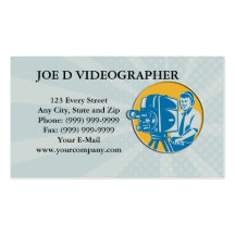 Videographer film camera business card
