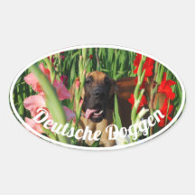 Vier Doggenaufkleber
