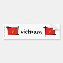 Vietnam Brush Flag Bumper Sticker