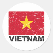 Vietnam Vintage Flag Stickers