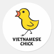 Vietnamese Chick Round Stickers