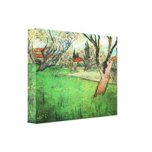View of Arles with flowering tree by van Gogh Canvas Print