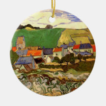 View of Auvers, Vincent van Gogh. Happy birthday t Christmas Ornament