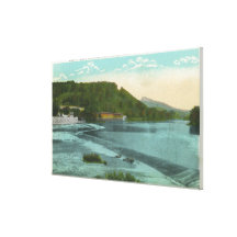 View of Chenango River and Dam Canvas Print