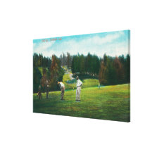 View of Golfer About Ready to SwingOakland, CA Gallery Wrap Canvas