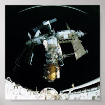 View of Mir Space Station from Shuttle Atlantis Print