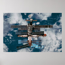 View of Mir Space Station from Shuttle Atlantis Poster