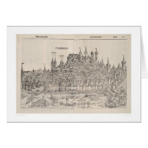 View of Nuremberg from Nuremberg Chronicle (1458) Greeting Card