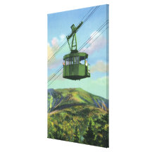 View of the Cannon Mt Tram Ascending Stretched Canvas Prints
