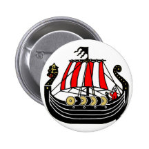 Viking Long Ship for Vikings Pinback Button