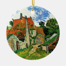Village Street in Auvers, Vincent van Gogh Christmas Tree Ornament