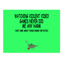 Viloent video game postcards
