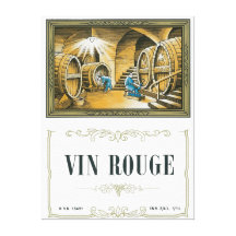 Vin Rouge Wine LabelEurope Canvas Prints