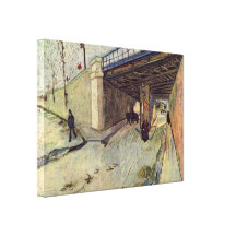 Vincent van Gogh - Railway bridge on the road Canvas Prints
