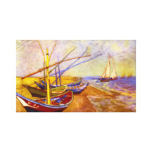 Vincent Willem van Gogh - Boats of Saintes-Maries Stretched Canvas Print