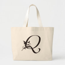 Vine Initial Q Jumbo Tote Bag