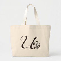 Vine Initial U Jumbo Tote Bag