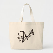 Vine Initial V Jumbo Tote Bag