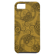 Vines Reticulation - Brown & Green Swirly Pattern iPhone 5 Covers