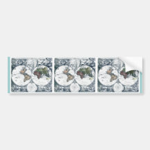 Vintage 1658 Nicolao Visscher World Map Bumper Sticker