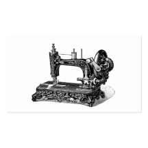 Vintage 1800s Sewing Machine Illustration Business Card Templates