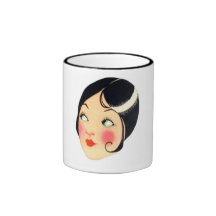 Vintage 1930's Flapper Woman Mug