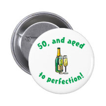 Vintage 50th Birthday Gift Buttons