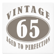 Vintage 65th Birthday Gifts Invites