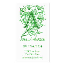 Vintage "A" Monogram Business Cards