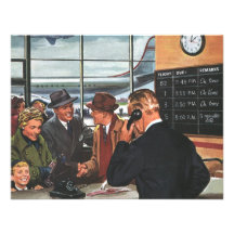 Vintage Airline Ticket Counter with Passengers Personalised Announcement