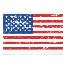 Vintage American Flag Personalized Invitation