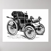vintage antique car stamp print