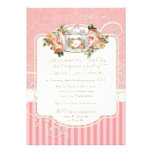 Vintage Antique Roses Floral Bouquet Modern Swirls Personalized Invite