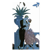 Vintage Art Deco, Newlyweds Love Wedding Dance Business Card Template